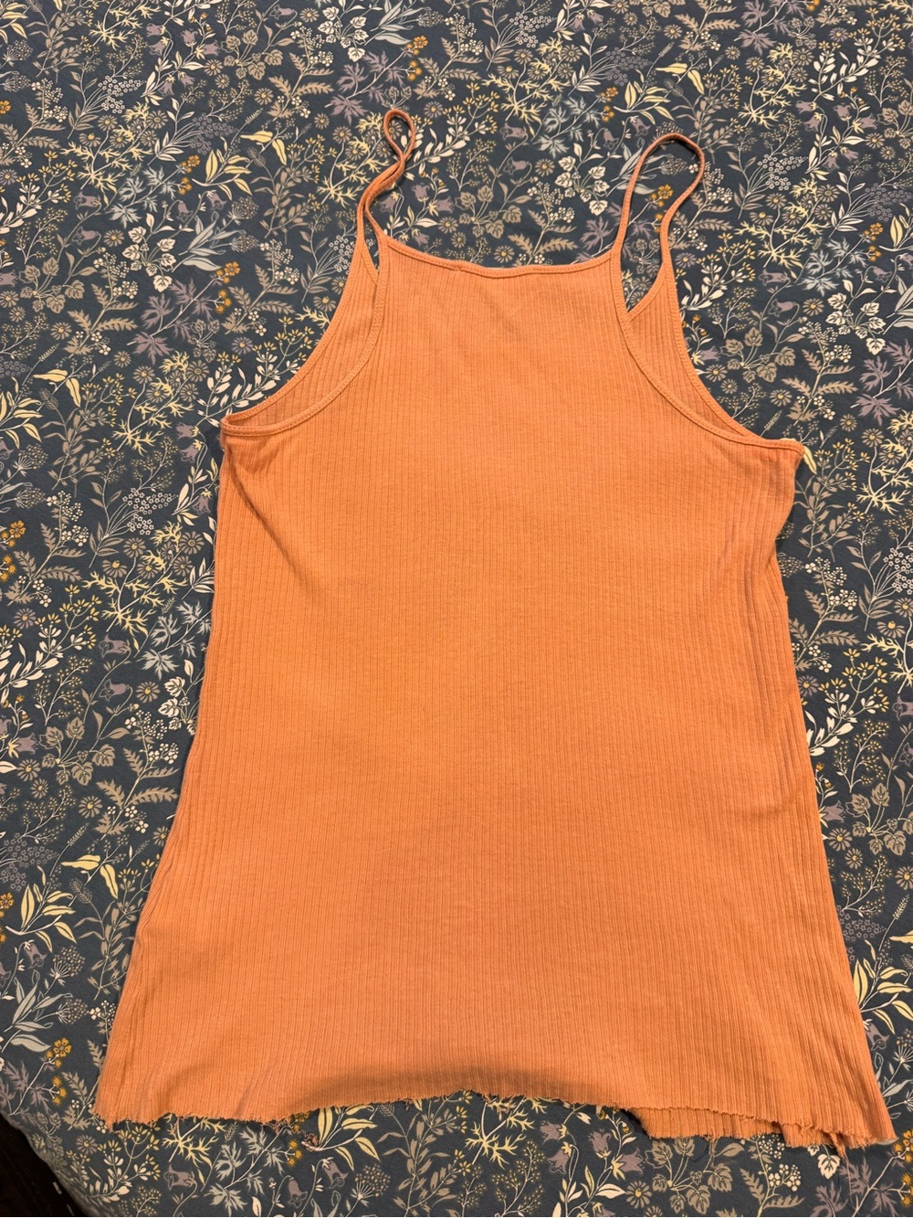 SPELL VINTAGE 🌸 Texas Rodeo Blue Moon Ribbed Peach Cami Tank S - Picture 5 of 5